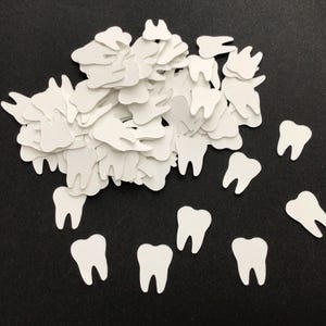 100 confettis blancs de table de dentiste / dents de fée / dent
