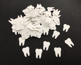 100 White Dentist / Fairy Teeth /Tooth Card Table Confetti