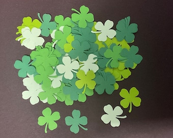 100 Medium Mixed Green Four Leaf Clover/Shamrock Table Confetti