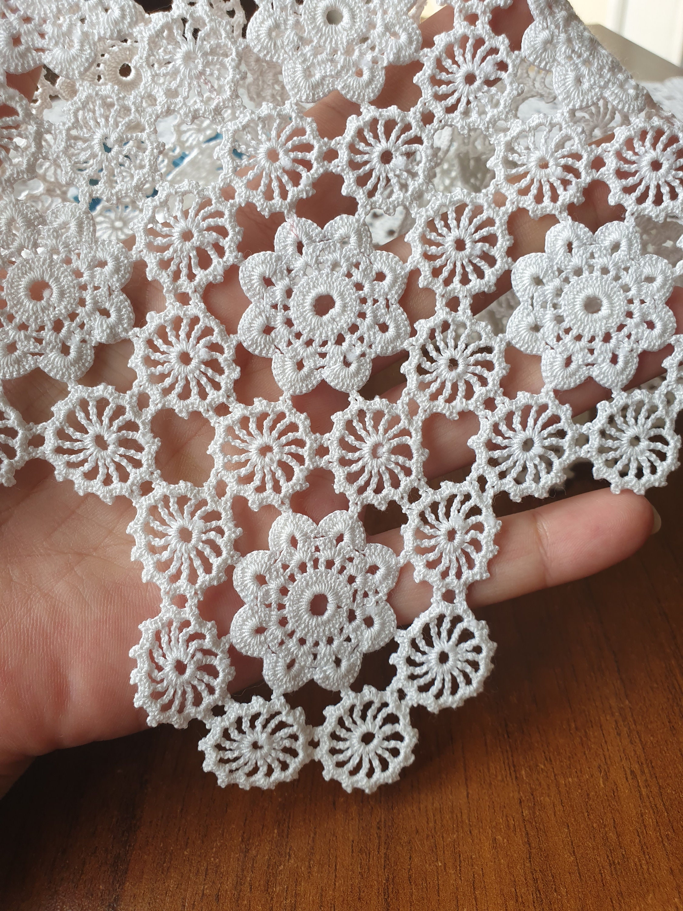 Lace tablecloth made with hand crochet. lace decorative Etsy