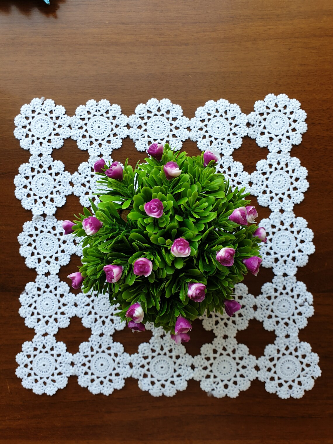 Coffee Table Cover Knitted With Crochet. Decorative Etsy