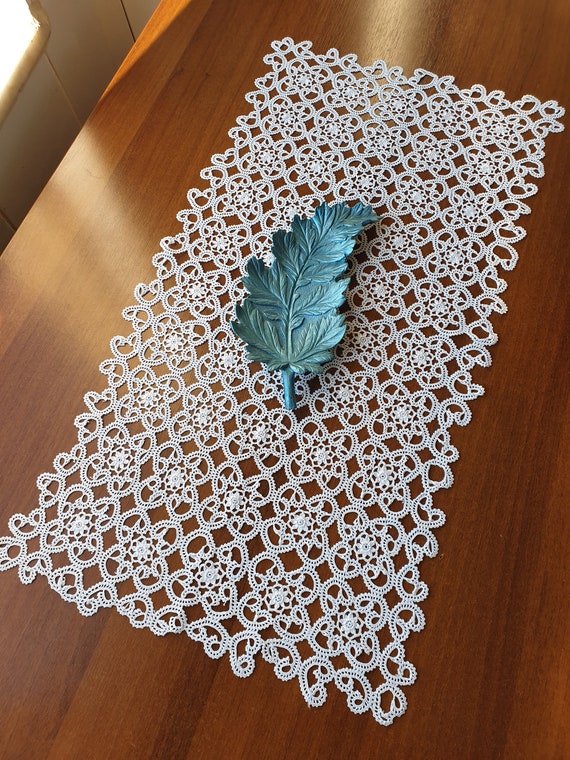 Coffee Table Cover Knitted With Crochet. Decorative Etsy