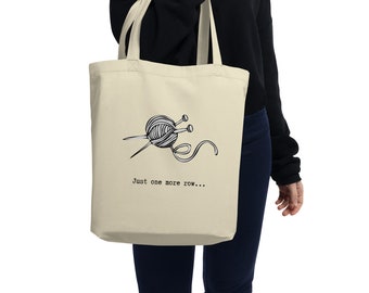 "Bio-Baumwolle Strickprojekt: ""One More Row"" Tasche."