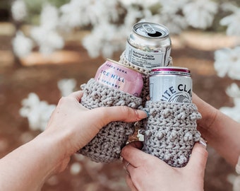 Crochet Can Cozy Collection, Handmade Drink Holder, 3 Can Sizes