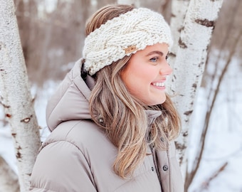 Braided Headband, Cable Knit Headband, Wool Blend, Hand Knit Headband, Ear Warmer, Twisted Ear Warmer, Child-Women's Headband, Adult Bandeau