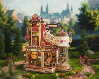 Dream Gift Factory 3D Wooden Puzzle - Moving Mechanical Model Kit with Music - Motorized Kinetic Art - Unique Gift DIY