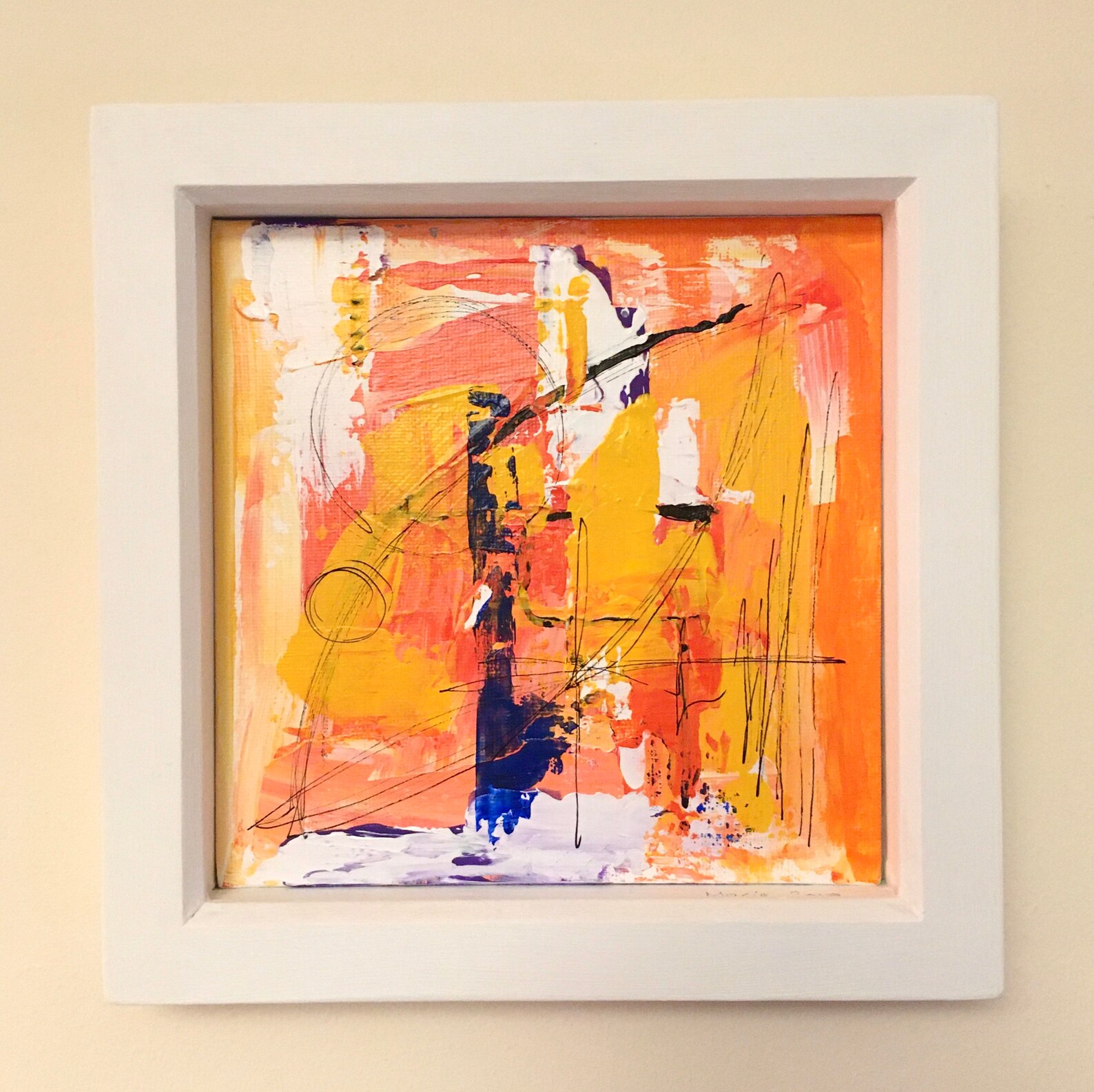 Acrylic painting on board framed Alberta 4 Abstract Rise Etsy