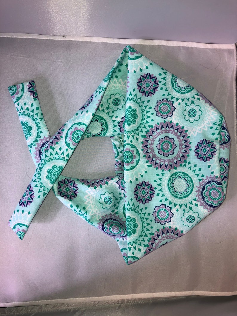 Teal Purple Abstract Mandala Scrub Cap Etsy