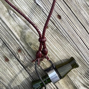 Duck Goose Call Lanyard Braided Leather - 2 leads - Made in the USA