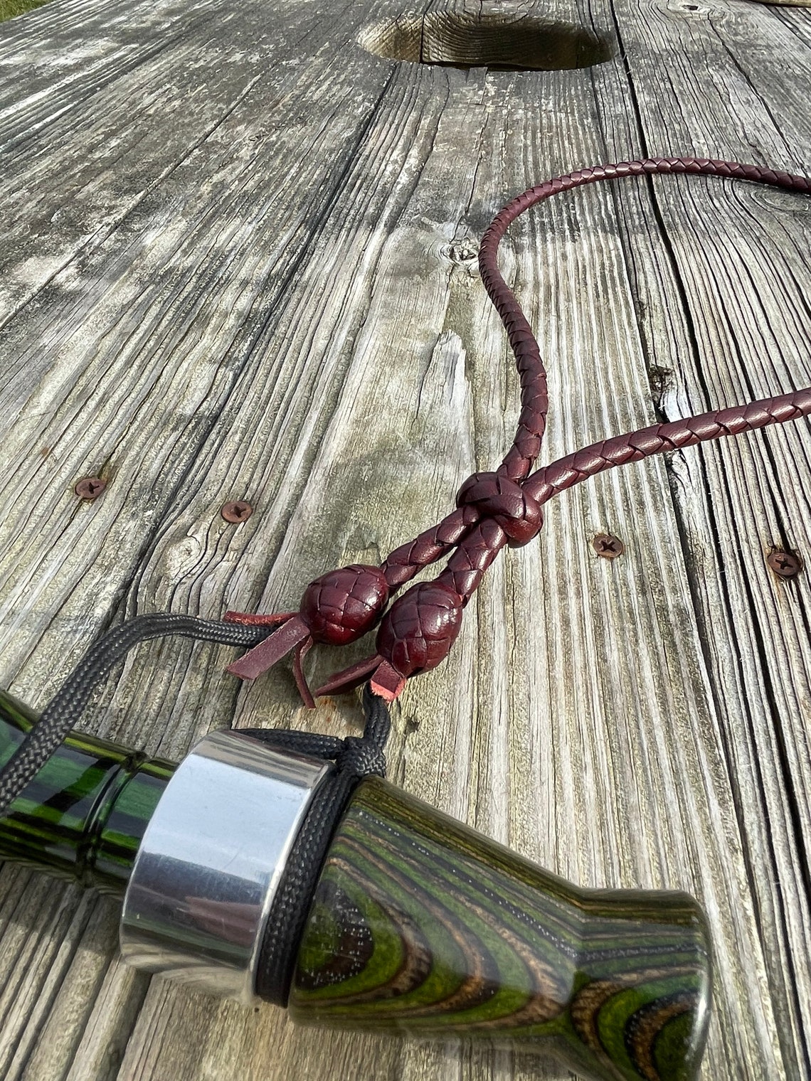 Duck Goose Call Lanyard Braided Leather 2 Leads Etsy