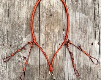 Leather Duck Call Lanyard in Saddle Tan Kangaroo - Made in the USA