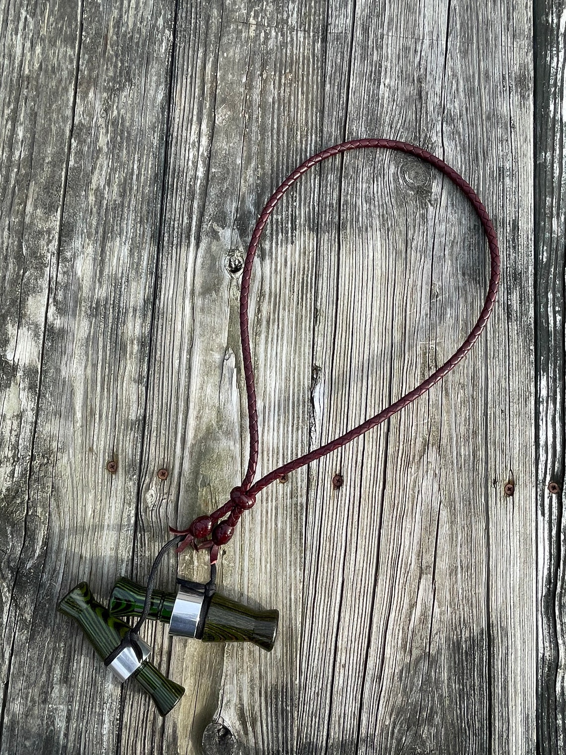Duck Goose Call Lanyard Braided Leather 2 Leads Etsy