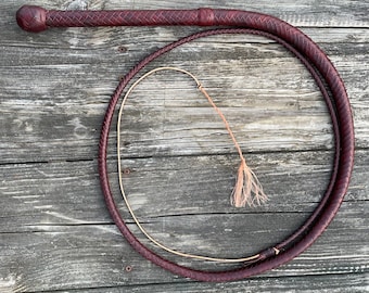Leather Bullwhip - 5&#39; 12 plait - Made in the USA