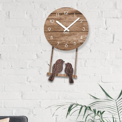 Personalised Wooden Bird Clock Etsy
