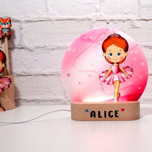 Pinocchio Customizable LED Night Lamp for Children with Wooden Name and Cricket Image, Magic Night Light, DEKORI made in Italy