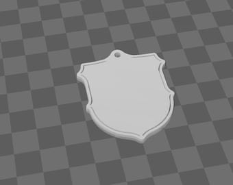 Plantilla de llavero con forma de emblema y escudo para corte láser, impresión 3D SVG, STEP, STL