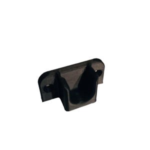 May include: A black plastic wall mount bracket with a slot for a pipe or rod.