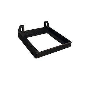 May include: A black plastic 3D printed square frame with two small tabs on the top.