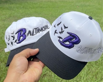 Custom Baltimore Birds of a Feather Hat Two Tone White / Black