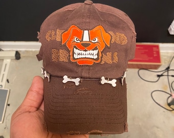Custom Embroidered Cleveland Browns Dawg Glow in the Dark Dad Hat