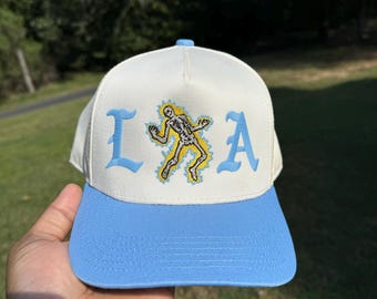 Custom LA Skeleton Electric Shock Hat 5 Panel