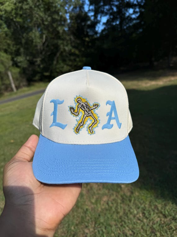 Custom LA Skeleton Electric Shock Hat 5 Panel - Etsy