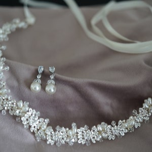 Bridal hair band, silver, bridal hair accessories, rose gold, bridal hair vine pearls, gift tip wedding, boho wedding