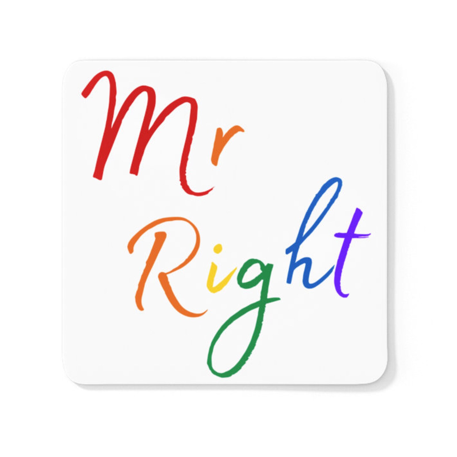 Mr Right & Mr Always Right Set of Two Coasters LGBT Gay Couple Gift