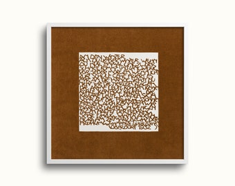 Minimalist Archival Art Print in White and Rust Brown, In the Winter by Reijer Stolk