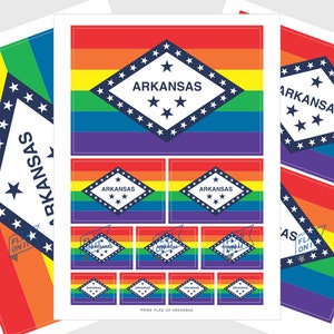 Arkansas State LGBTQ Pride Flag Stickers