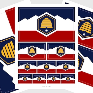 Stickers drapeau de l'Utah, NOUVELLE version 2024