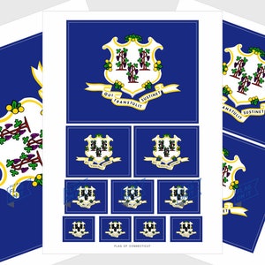 Connecticut Flag Stickers