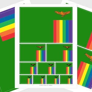 Zambia LGBTQ Pride Flag Stickers