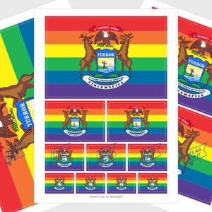 Michigan LGBTQ Pride Flag Stickers
