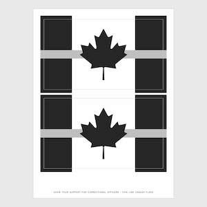 Canada Thin Silver Line Flag Stickers