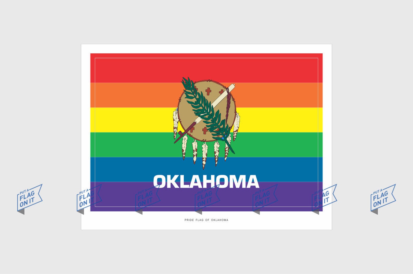 Oklahoma LGBT Pride Flag Sticker Weatherproof Vinyl American Etsy