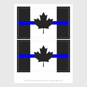 Stickers drapeau du Canada fine ligne bleue