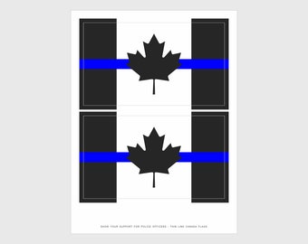 Canada Thin Blue Line Flag Stickers