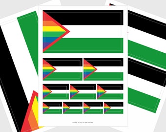 Palestine LGBTQ Pride Flag Stickers