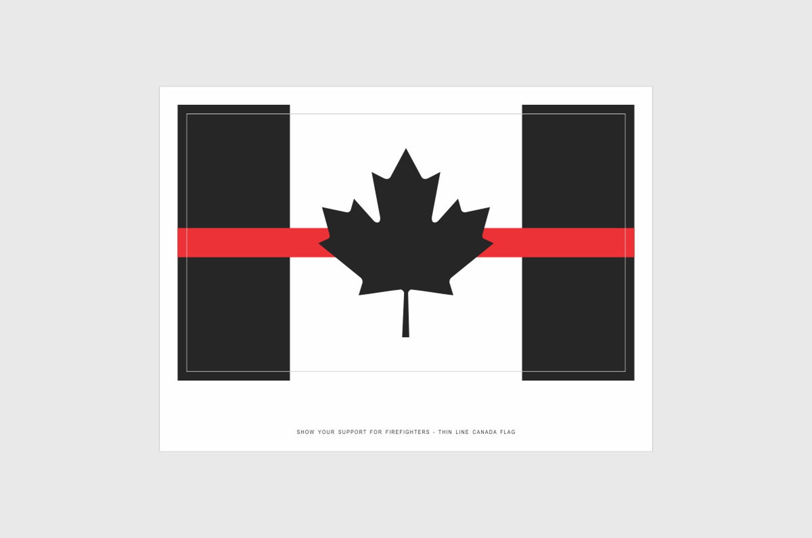 Canada Thin Red Line Flag Sticker Weatherproof Vinyl Support | Etsy