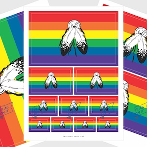 Stickers drapeau de la fierté LGBTQ2 bi-spirituel