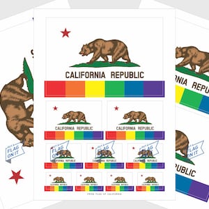 California LGBTQ Pride Flag Stickers