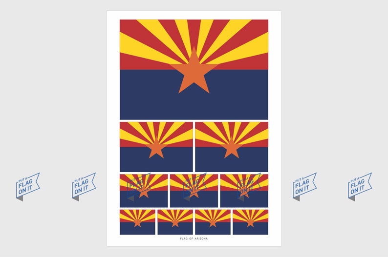 Arizona State Flag Stickers - Etsy