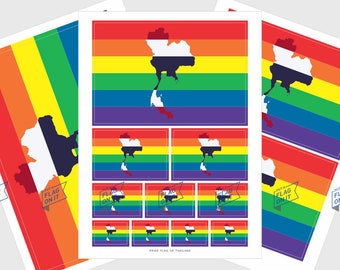 Thailand LGBTQ Pride Flag Stickers