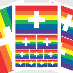 Switzerland LGBTQ Pride Flag Stickers
