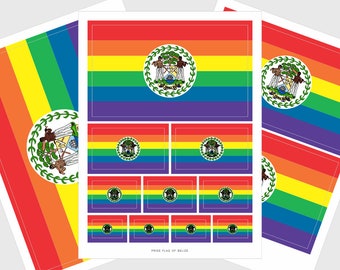 Belize LGBTQ Pride Flag Stickers