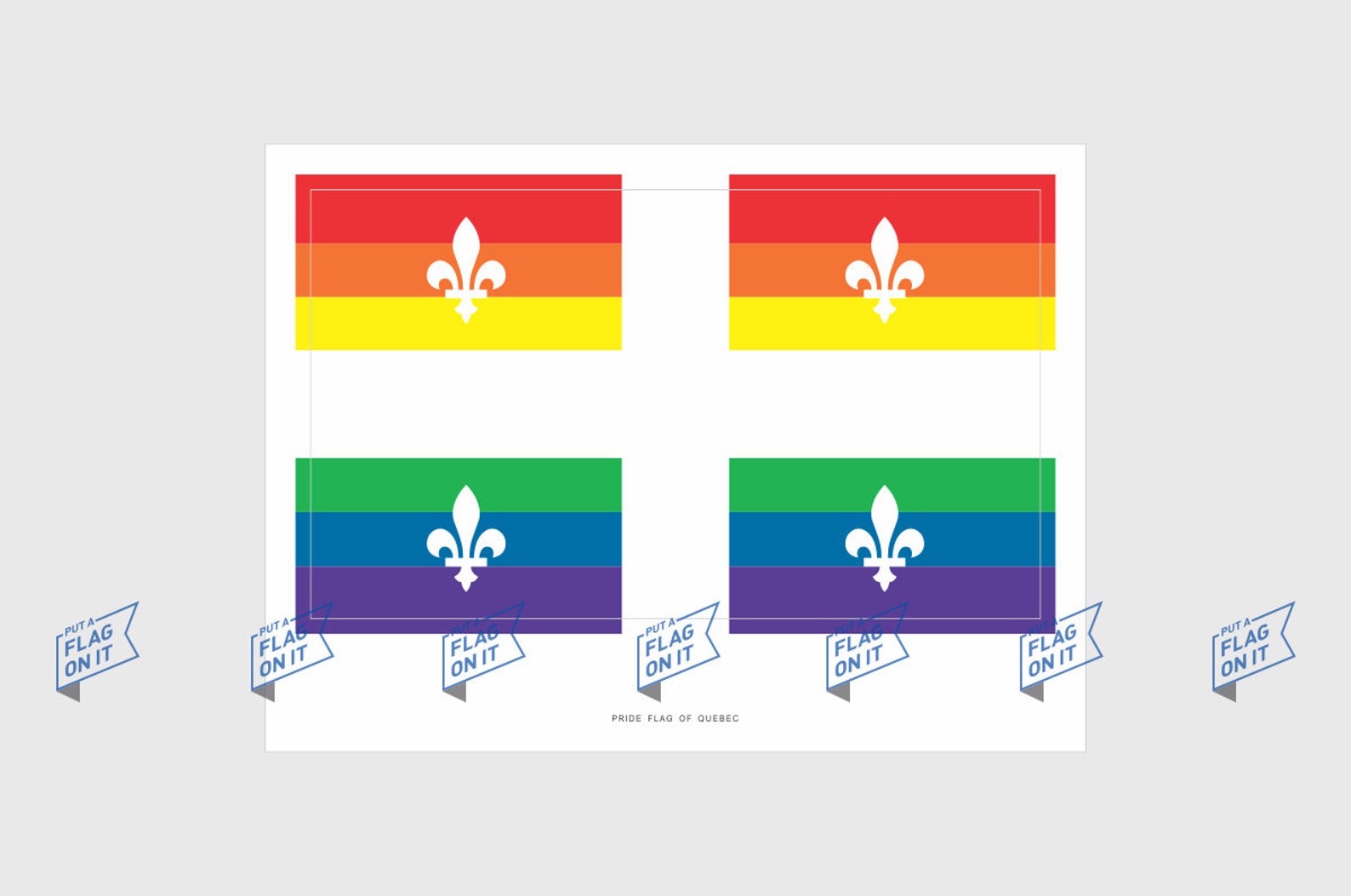 Quebec LGBT Pride Flag Sticker Weatherproof Vinyl Quebec Gay Etsy