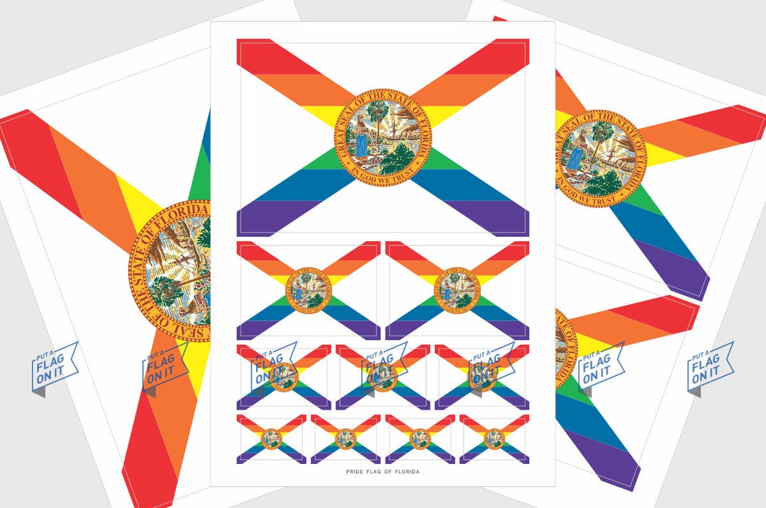Florida Language Sticker Florida LGBTQ Pride Flag Stickers - Etsy