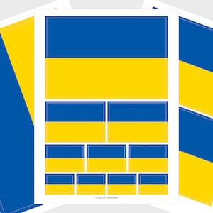 Ukraine Flag Stickers, Ukrainian Flag Sticker