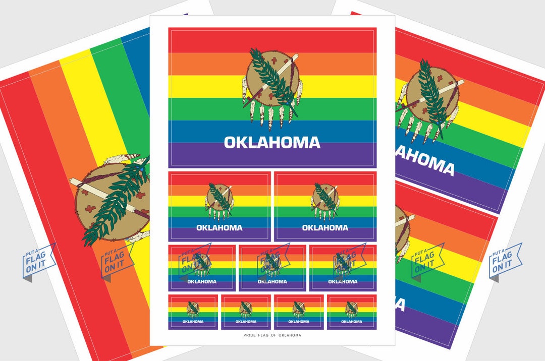 Oklahoma LGBTQ Pride Flag Sticker Weatherproof Vinyl Flag Etsy